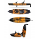 One seated modular fishing kayak AMBER SOMA 10.5